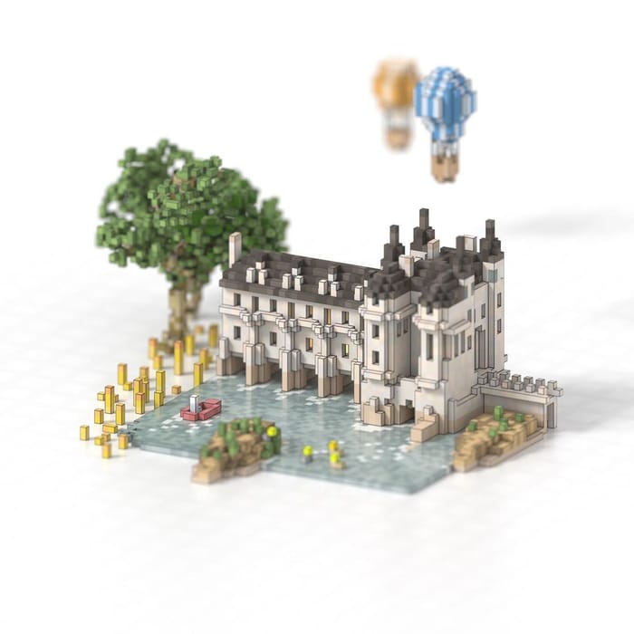 Chenonceaux castle — voxel artwork